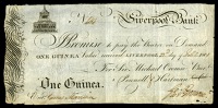 LANCASHIRE, Liverpool, Liverpool Bank, One Guinea, 22 February 1801, no. 4114, for Sir Michael Cromie Bt, Pownoll &...