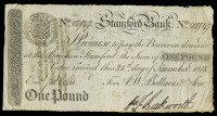 LINCOLNSHIRE, Stamford, Stamford Bank, One Pound, 25 November 1813, no. 18947, for A.W. Bellairs & Son (Outing...