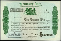Treasury Bill, One Million Pounds, 8 September 2003, R 016492, on fully watermarked paper, signature of Andrew...