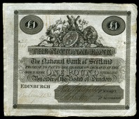 The National Bank of Scotland, One Pound, 15 May 1832, E 28/246, handsigned on behalf of Manager and Accountant,...