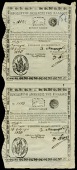 Provisional Government, Two Hundred and Fifty Grosia (Piastres), 1826, Nafplion, an uncut pair, nos. 1182 and 1183,...