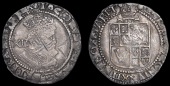 James I (1603-1625), Third coinage, Shilling, mm. thistle, sixth bust, plume over shield, 5.70g/6h (N 2125; S 2669)....