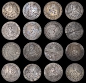 Sovereigns of England, &c, half-length, silver counters (16, of the set of 36), c. 1635-7, all c. 24mm, viz. Edward...