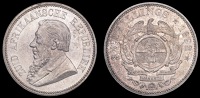 Paul Kruger, Halfcrown, 1892 (Hern Z30; KM. 7). Light scratch in reverse field, otherwise virtually mint state
...