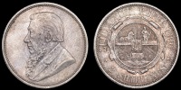 Paul Kruger, Florin, 1897 (Hern Z28; KM. 6). A few surface marks and scratches, otherwise practically mint state,...