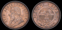 Paul Kruger, Penny, 1898 (Hern Z4; KM 2). About as struck, some original colour 	£80-100