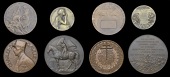 FRANCE, Avant la Bataille, 1899, a bronze medal by L.-E. Mouchon, 80mm (BDM IV, 175); Villes Martyres, 1918, a...