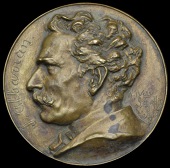 FRANCE, Joaquin Albarran, 1907, a uniface cast bronze medal by A.J.J.V. Ségoffin, bust right, 89mm (Freeman,...