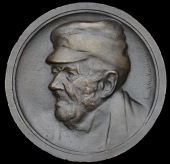 FRANCE, Le Pere Coq, c. 1908, a uniface cast bronze medal by F.-P. Niclausse, 88mm. Extremely fine and rare, a...