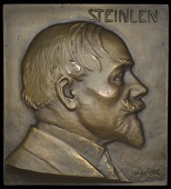 FRANCE, Theophile Steinlen, c. 1910, a uniface bronze plaque by C. Lefèvre, bust right, 80 x 73mm (cf. DNW 40,...