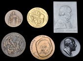 FRANCE, Centenary of the Birth of Claude Bernard, 1913, an aluminium plaque by A. Borrel for Deschiens, 110 x 79mm...