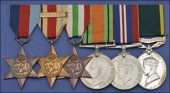 Six: Corporal A. Eaves, King’s Own Regiment
1939-45 Star; Africa Star, clasp, 8th Army; Italy Star; Defence and...