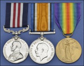 A Great War M.M. group of three awarded to Private G. Scott, 8th Battalion Royal Lancaster Regiment, late Liverpool...