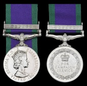 General Service 1962 (2), 1 clasp, Borneo (21154804 Dvr. Siriman Gurung, ASC.; 21139148 Sgt. Bhaktabahadur Gurung,...