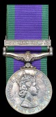 General Service 1962, 1 clasp, Northern Ireland (W/0814456 Pte J McConville, WRAC) mounted court style as worn, with...