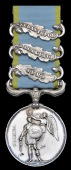 Crimea 1854-56, 3 clasps, Alma, Balaklava, Sebastopol (J. Stewart. 42nd Regt.) officially impressed naming, nearly...