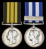 Pair: Private A. Michie, Royal Highlanders, killed in action at Tel-el-Kebir 

Ashantee 1873-74, no clasp (1434....