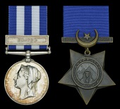 Pair: Private William Boycott, Royal Highlanders, killed in action at El-Teb

Egypt and Sudan 1882-89, 1 clasp,...