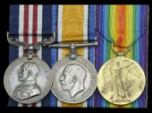 A Great War M.M. group of three awarded to Private D. T. Stewart, 8th Battalion, Royal Highlanders

Military...