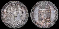 William and Mary (1688-1694), Halfcrown, 1689, second shield, caul only frosted, pearls, edge primo (ESC 510; S...