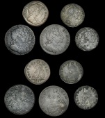William and Mary (1688-1694), Halfpence (3), all 1694; Farthings (3), 1690, tin with uncertain date, 1694 (BMC...