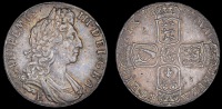 William III (1694-1702), Halfcrown, 1697e, large shields, ordinary harp, edge nono (ESC 547; S 3490). A few surface...