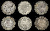 Victoria (1837-1901), Shillings (3), 1843, 1873 die 136, 1884 (ESC 1290, 1325, 1343; S 3904, 3906A, 3907) [3]. First...