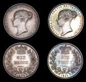 Victoria (1837-1901), Sixpences (2), 1844, 1845 (ESC 1690-1; S 3908) [2]. First about extremely fine, second better...