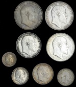 Edward VII (1901-1910), Halfcrown, 1910 (ESC 755; S 3980); together with other Edwardian silver coins (7). various...