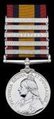 Queen’s South Africa 1899-1902, 5 clasps, Talana, Defence of Ladysmith, Transvaal, Laing’s Nek, South Africa...