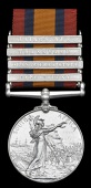 Queen’s South Africa 1899-1902, 4 clasps, Cape Colony, Orange Free State, Transvaal, Laing’s Nek (70431 Dvr. J....