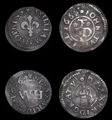 Axbridge, William Hopkins, Farthing, 1656, 0.84g/6h (N 3943; BW. 2); John Tuthill, Farthings, 1669 (2), 1.03g/12h,...
