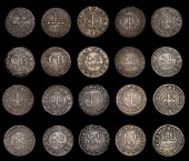 Bath, City Farthings (25), 1659 (3), 2.02g/12h (N 3946a, this piece; BW. 5), 2.71g/3h, 1.40g/3h (both N 3947, latter...