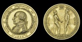 Earl St. Vincent’s Testimony of Approbation 1800, an interesting trial striking in copper-gilt, the edge impressed...