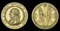 Earl St. Vincent’s Testimony of Approbation 1800, an interesting trial striking in copper-gilt, the edge impressed...