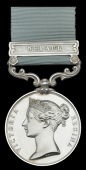 Army of India 1799-1826, 1 clasp, Nepaul (Lieut. J. Cowslade, 19th N.I.) short hyphen reverse, officially impressed...