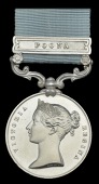 Army of India 1799-1826, 1 clasp, Poona (Private Tannajee Dangray. 1st Bn. 2nd Rt. N.I.) long hyphen reverse,...