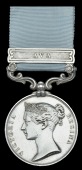 Army of India 1799-1826, 1 clasp, Ava (Serjt. Patk. Smith, Arty.) short hyphen reverse, officially impressed naming,...