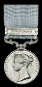 Army of India 1799-1826, 1 clasp, Bhurtpoor (G. Dawson, 59th Foot.) short hyphen reverse, officially impressed...