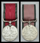Turkish Crimea 1855 (2), Sardinian issue (No 3214 J. Maher, 89th Regiment) engraved naming, fitted with a ‘British...