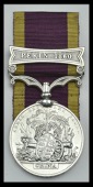 China 1857-60, 1 clasp, Pekin 1860 (1369 Pte. J. Williams, 99th Foot) officially impressed naming, claw tightened,...