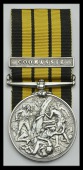 Ashantee 1873-74, 1 clasp, Coomassie (1958 Pte. A. Bruce, 42nd Highds. 1873-4) solder marks on clasp backstrap, very...