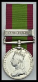 Afghanistan 1878-80, 1 clasp, Ali Musjid (1509 Gunr. E. Perry, 13/9 Bde. R.A.) clasp bent, contact marks, about very...