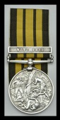 East and West Africa 1887-1900, 1 clasp, Witu 1890 (W. Devo, Pte., R.M., H.M.S. Boadicea) minor edge bruising due to...