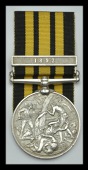 East and West Africa 1887-1900, 1 clasp, 1892 (360 Pte. Iddrissul Badagomba, G.C. Constaby.) official correction to...