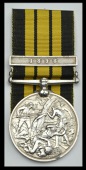 East and West Africa 1887-1900, 1 clasp, 1898 (175 Pte. Mama Belo I, Lagos Hausa Force) minor edge nicks, good very...