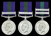 General Service 1918-62 (3), 1 clasp, Kurdistan (960 L. Naik Mehr Singh, 3-16-Punjab R.) edge bruise; another, 1...