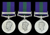 General Service 1918-62 (3), 1 clasp, Palestine (6396356 Pte. J. P. Muir, King’s Own R.) official correction to...