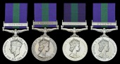 General Service 1918-62 (4), G.VI.R., 1 clasp, Malaya (4027778 A.C.1 K. Crooks, R.A.F.); another, E.II.R. 1st issue,...
