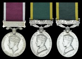 South African Permanent Forces L.S. & G.C., G.VI.R., 2nd issue (Cpl. L. W. Lotter, S.S.B.); Efficiency Medal (2),...